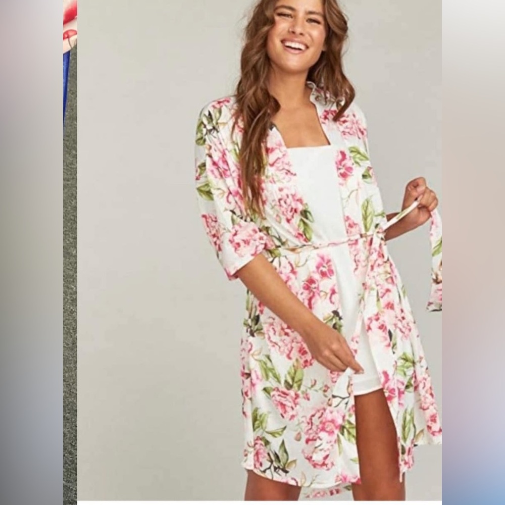 SHOW ME YOUR MUMU Pink Floral Kimono Cardigan Top